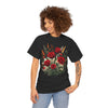 Wildflowers and Red Roses, Graphic T-Shirts for Women, Floral Shirt, Womens Short Sleeve, Ladies Graphic Tees #5129TTS