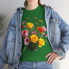 Wildflowers and Pink & Yellow Roses, Graphic T-Shirts for Women, Floral Shirt, Womens Short Sleeve, Ladies Graphic Tees #5138TTS