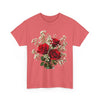 Wildflowers and Red Roses, Graphic T-Shirts for Women, Floral Shirt, Womens Short Sleeve, Ladies Graphic Tees #5127TTS