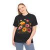 Wildflowers and Pink & Yellow Roses, Graphic T-Shirts for Women, Floral Shirt, Womens Short Sleeve, Ladies Graphic Tees #5147TTS