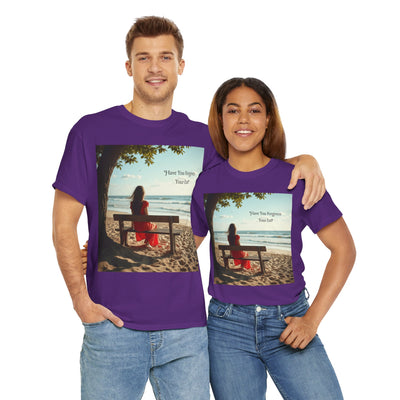 Have You Forgiven Your Ex?Woman on Bench Looking at Waves, Forgiving T-Shirt, Forgiveness, Relationship Healing Top #5002STS