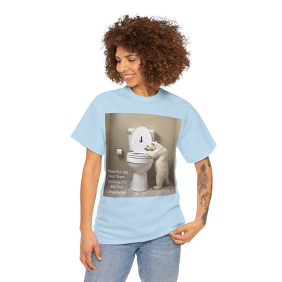 Please Put the Seat Down, Seriously, It's Not that Complicated, Polar Bear Toilet Seat Down, Seat Down Reminder Shirt #5004STS