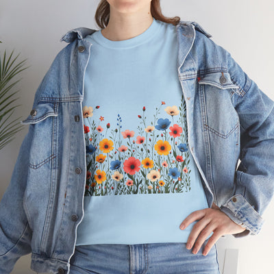Wildflowers, Graphic T-Shirts for Women, Floral Shirt, Womens Short Sleeve, Ladies Graphic Tees #5106TTS