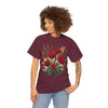 Wildflowers and Red Roses, Graphic T-Shirts for Women, Floral Shirt, Womens Short Sleeve, Ladies Graphic Tees #5129TTS