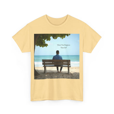 Have You Forgiven Your Ex?Man on Bench Looking at Waves, Forgiving T-Shirt, Forgiveness, Relationship Healing Top #5005STS