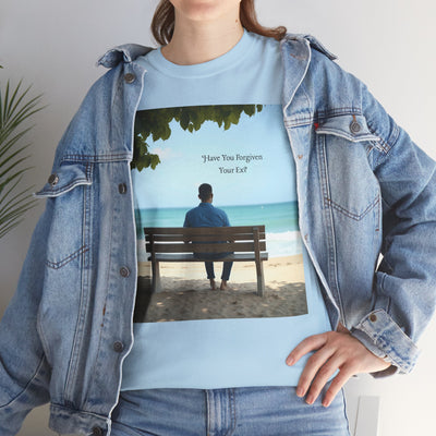 Have You Forgiven Your Ex?Man on Bench Looking at Waves, Forgiving T-Shirt, Forgiveness, Relationship Healing Top #5005STS