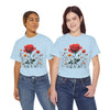 Wildflowers and a Red Rose, Graphic T-Shirts for Women, Floral Shirt, Womens Short Sleeve, Ladies Graphic Tees #5007TTS