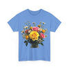 Wildflowers and Pink & Yellow Roses, Graphic T-Shirts for Women, Floral Shirt, Womens Short Sleeve, Ladies Graphic Tees #5143TTS