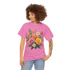 Wildflowers and Pink & Yellow Roses, Graphic T-Shirts for Women, Floral Shirt, Womens Short Sleeve, Ladies Graphic Tees #5144TTS