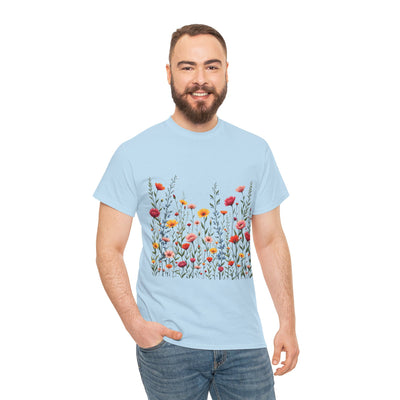 Wildflowers, Graphic T-Shirts for Women, Floral Shirt, Womens Short Sleeve, Ladies Graphic Tees #5103TTS