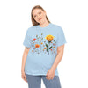 Wildflowers and a Yellow Rose, Graphic T-Shirts for Women, Floral Shirt, Womens Short Sleeve, Ladies Graphic Tees #5010TTS