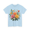 Wildflowers and Pink & Yellow Roses, Graphic T-Shirts for Women, Floral Shirt, Womens Short Sleeve, Ladies Graphic Tees #5144TTS