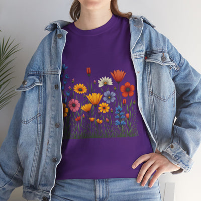 Wildflowers, Graphic T-Shirts for Women, Floral Shirt, Womens Short Sleeve, Ladies Graphic Tees #5116TTS