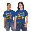 Wildflowers and Pink & Yellow Roses, Graphic T-Shirts for Women, Floral Shirt, Womens Short Sleeve, Ladies Graphic Tees #5142TTS