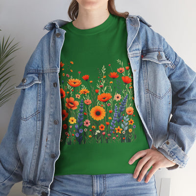 Wildflowers, Graphic T-Shirts for Women, Floral Shirt, Womens Short Sleeve, Ladies Graphic Tees #5105TTS