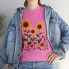 Sunflowers & Wildflowers, Graphic T-Shirts for Women, Floral Shirt, Womens Short Sleeve, Ladies Graphic Tees #5154TTS