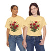 Wildflowers and Red Roses, Graphic T-Shirts for Women, Floral Shirt, Womens Short Sleeve, Ladies Graphic Tees #5131TTS