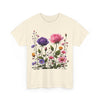 Wildflowers and Pink/Violet Roses, Graphic T-Shirts for Women, Floral Shirt, Womens Short Sleeve, Ladies Graphic Tees #5101TTS