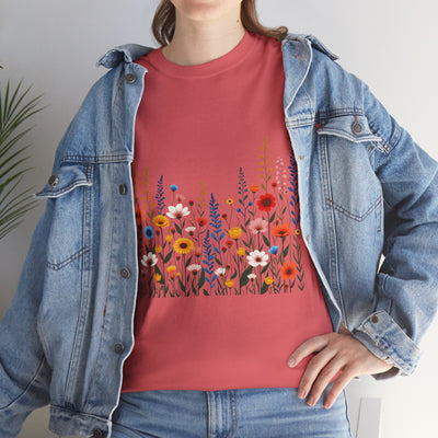 Wildflowers, Graphic T-Shirts for Women, Floral Shirt, Womens Short Sleeve, Ladies Graphic Tees #5107TTS