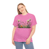 Wildflowers and White Roses, Graphic T-Shirts for Women, Floral Shirt, Womens Short Sleeve, Ladies Graphic Tees #5039TTS