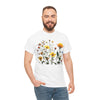 Wildflowers and a Yellow Rose, Graphic T-Shirts for Women, Floral Shirt, Womens Short Sleeve, Ladies Graphic Tees #5009TTS