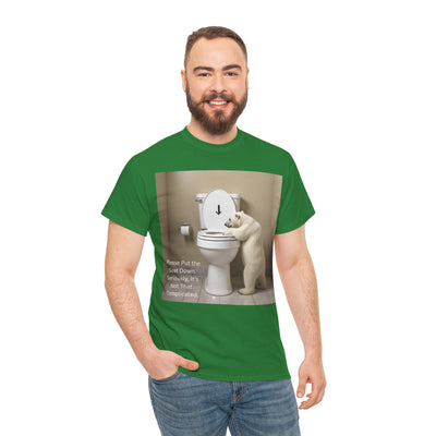 Please Put the Seat Down, Seriously, It's Not that Complicated, Polar Bear Toilet Seat Down, Seat Down Reminder Shirt #5004STS