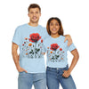Wildflowers and a Red Rose, Graphic T-Shirts for Women, Floral Shirt, Womens Short Sleeve, Ladies Graphic Tees #5007TTS