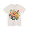 Wildflowers and Pink & Yellow Roses, Graphic T-Shirts for Women, Floral Shirt, Womens Short Sleeve, Ladies Graphic Tees #5144TTS