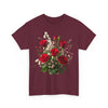 Wildflowers and Red Roses, Graphic T-Shirts for Women, Floral Shirt, Womens Short Sleeve, Ladies Graphic Tees #5130TTS