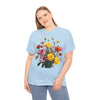 Wildflowers and Pink & Yellow Roses, Graphic T-Shirts for Women, Floral Shirt, Womens Short Sleeve, Ladies Graphic Tees #5138TTS
