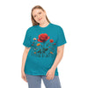 Wildflowers and a Red Rose, Graphic T-Shirts for Women, Floral Shirt, Womens Short Sleeve, Ladies Graphic Tees #5007TTS