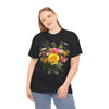 Wildflowers and Pink & Yellow Roses, Graphic T-Shirts for Women, Floral Shirt, Womens Short Sleeve, Ladies Graphic Tees #5143TTS