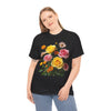 Wildflowers and Pink & Yellow Roses, Graphic T-Shirts for Women, Floral Shirt, Womens Short Sleeve, Ladies Graphic Tees #5148TTS