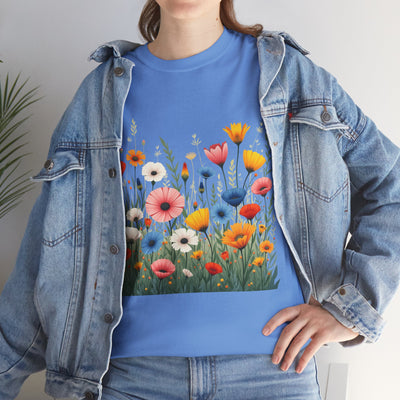 Wildflowers, Graphic T-Shirts for Women, Floral Shirt, Womens Short Sleeve, Ladies Graphic Tees #5108TTS