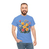 Wildflowers and Pink & Yellow Roses, Graphic T-Shirts for Women, Floral Shirt, Womens Short Sleeve, Ladies Graphic Tees #5137TTS