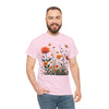 Wildflowers and Orange Roses, Graphic T-Shirts for Women, Floral Shirt, Womens Short Sleeve, Ladies Graphic Tees #5046TTS
