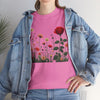 Wildflowers and a Red Rose, Graphic T-Shirts for Women, Floral Shirt, Womens Short Sleeve, Ladies Graphic Tees #5008TTS