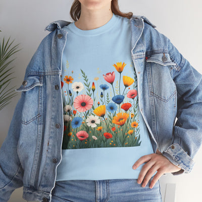 Wildflowers, Graphic T-Shirts for Women, Floral Shirt, Womens Short Sleeve, Ladies Graphic Tees #5108TTS