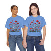 Wildflowers and Red Roses, Graphic T-Shirts for Women, Floral Shirt, Womens Short Sleeve, Ladies Graphic Tees #5035TTS