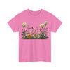 Wildflowers and White Roses, Graphic T-Shirts for Women, Floral Shirt, Womens Short Sleeve, Ladies Graphic Tees #5039TTS