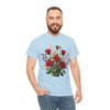 Wildflowers and Red Roses, Graphic T-Shirts for Women, Floral Shirt, Womens Short Sleeve, Ladies Graphic Tees #5130TTS