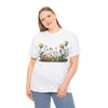 Wildflowers and White Roses, Graphic T-Shirts for Women, Floral Shirt, Womens Short Sleeve, Ladies Graphic Tees #5039TTS