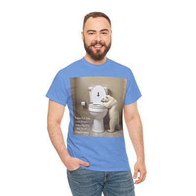 Please Put the Seat Down, Seriously, It's Not that Complicated, Polar Bear Toilet Seat Down, Seat Down Reminder Shirt #5004STS