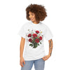 Wildflowers and Red Roses, Graphic T-Shirts for Women, Floral Shirt, Womens Short Sleeve, Ladies Graphic Tees #5131TTS