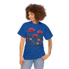 Wildflowers and Red Roses, Graphic T-Shirts for Women, Floral Shirt, Womens Short Sleeve, Ladies Graphic Tees #5034TTS