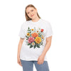 Wildflowers and Pink & Yellow Roses, Graphic T-Shirts for Women, Floral Shirt, Womens Short Sleeve, Ladies Graphic Tees #5144TTS