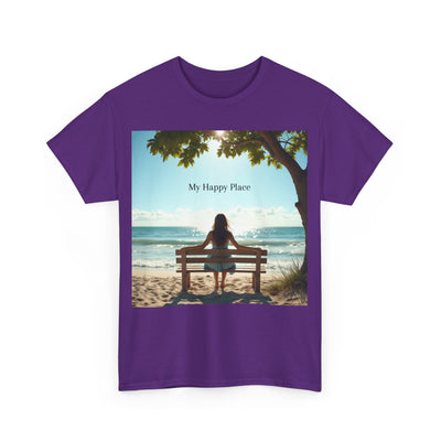 My Happy Place, Woman on Bench, Looking at Waves,Safe Place T-Shirt, Finding My Happy Place Top, Ocean Waves,#5003STS