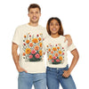 Wildflowers and Pink & Yellow Roses, Graphic T-Shirts for Women, Floral Shirt, Womens Short Sleeve, Ladies Graphic Tees #5140TTS