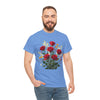 Wildflowers and Red Roses, Graphic T-Shirts for Women, Floral Shirt, Womens Short Sleeve, Ladies Graphic Tees #5128TTS