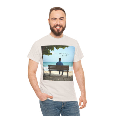Have You Forgiven Your Ex?Man on Bench Looking at Waves, Forgiving T-Shirt, Forgiveness, Relationship Healing Top #5005STS